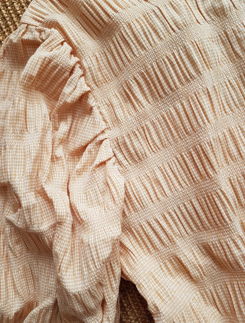 Creme beige Bluse mit Püfferärmel Gr.S