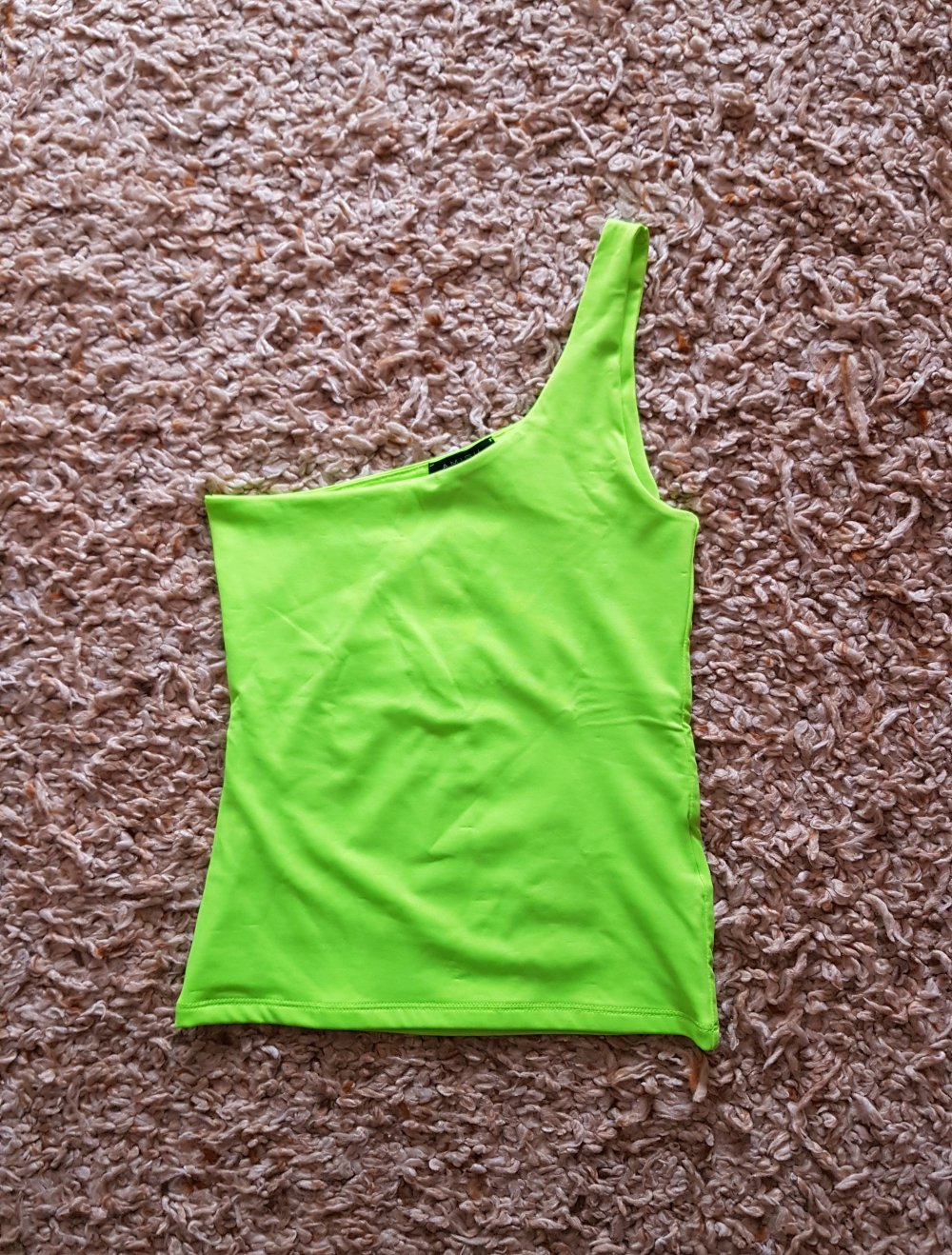 One Shoulder Sommertop neongrün Gr.XS