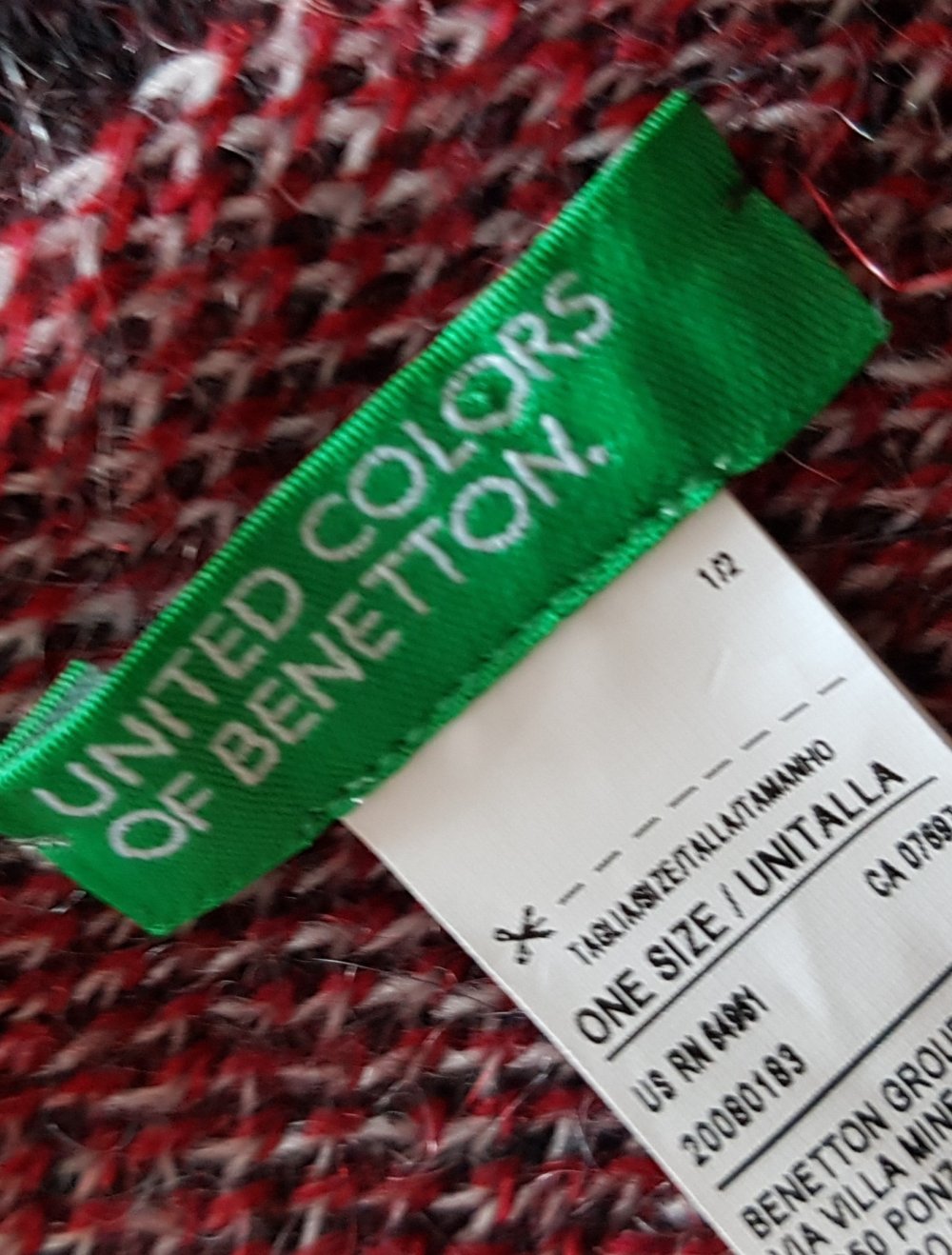 Benetton Winterschal kuschelig Unisex bunt