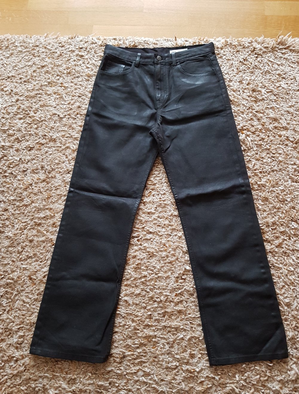 Zara Schwarze Jeans gewachster Optik Gr.36