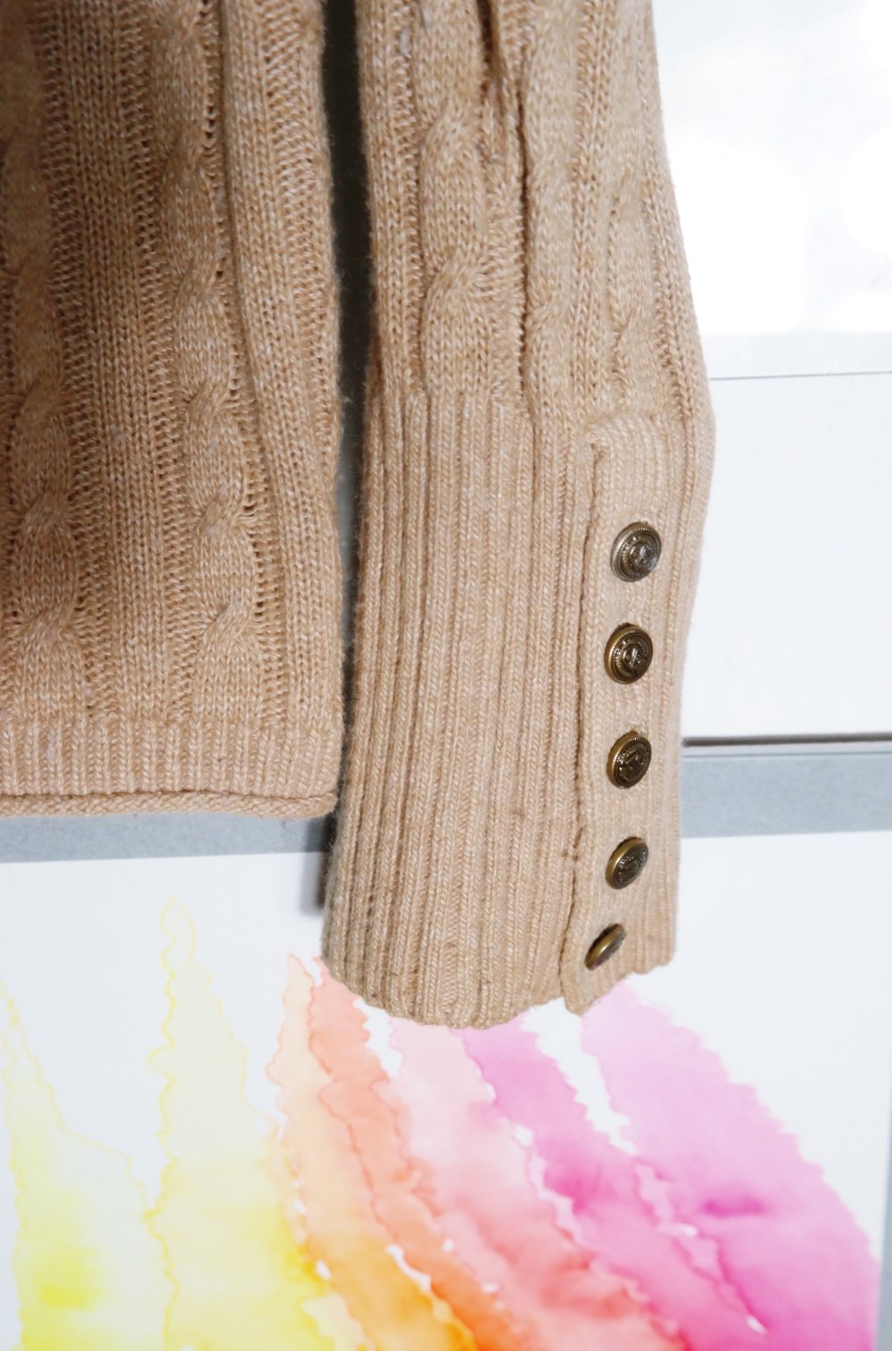 Tommy Hilfiger Rollkragenpullover Seide Kaschmir braun hellbraun Strickpullover M 38