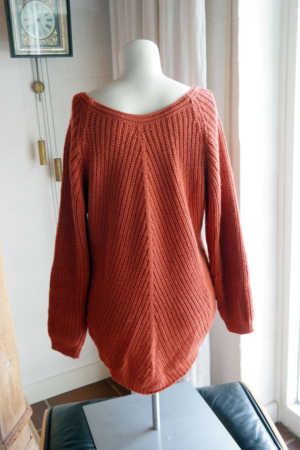 Zabaione Mohair Wolle Pullover Grobstrick rehbraun rostbraun L / XL 40 42 