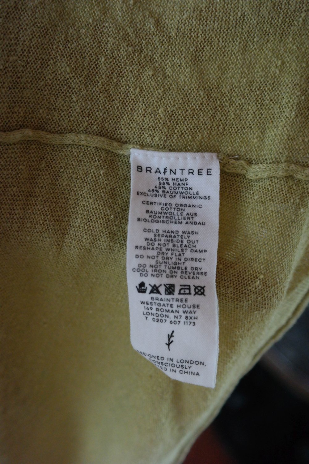 Braintree Cardigan Strickjacke Biobaumwolle Organic lindgrün gellgrün L 40