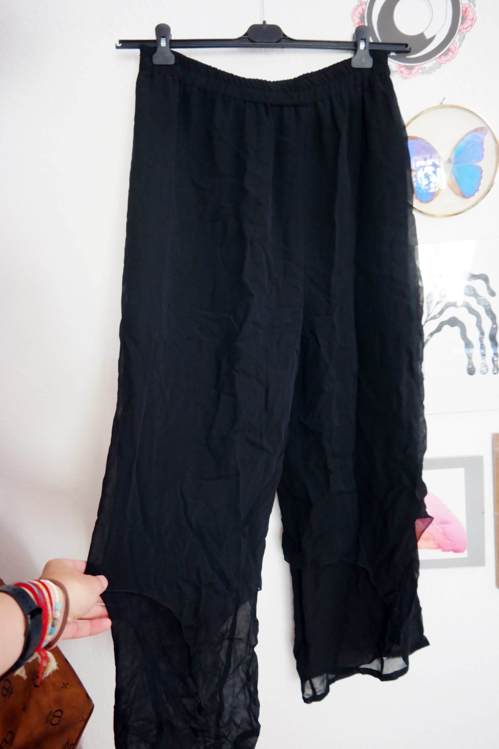 M Abbas Haremshose weite Hose schwarz zipfelig wide leg XXL Sommerhose baggy 