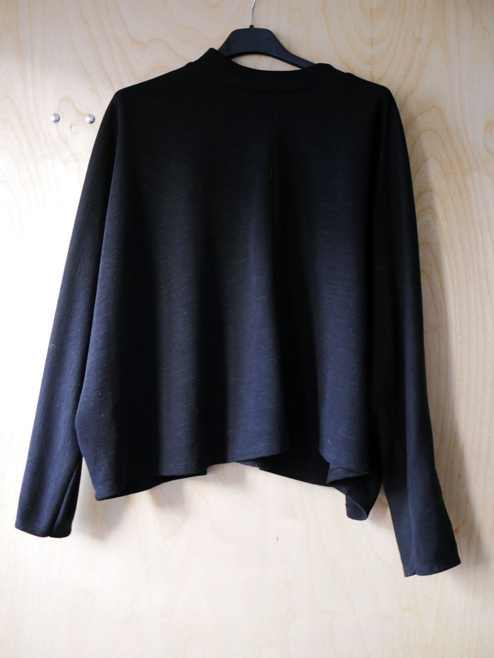 Zara Pullover boxy Langarmshirt schwarz kastig Stehkragen M 38