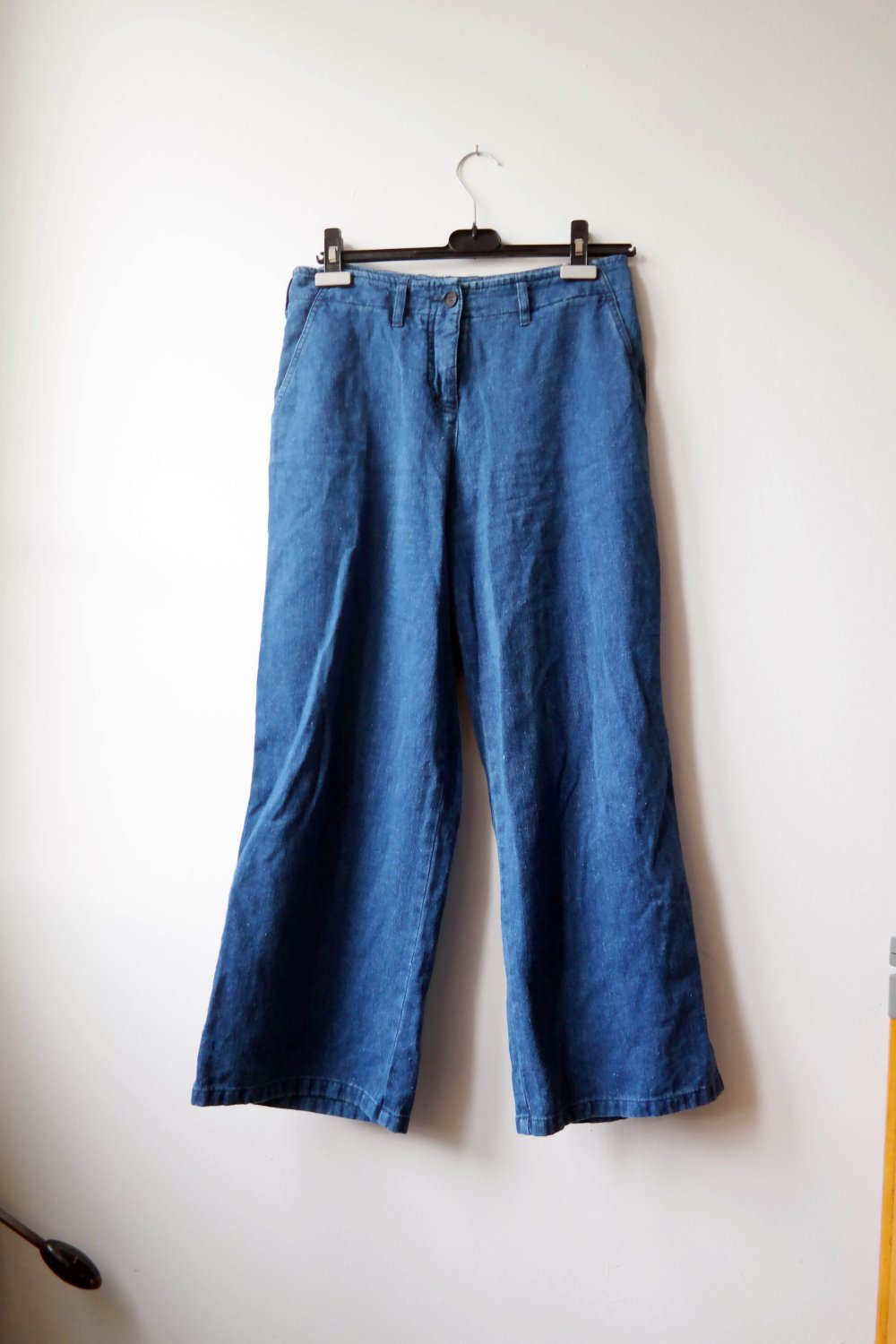 Hessnatur Jeanshose Jeans Organic Denim blau L 40 wide leg Palazzo dunkelblau Biobaumwolle Waldorf Öko Hess Natur