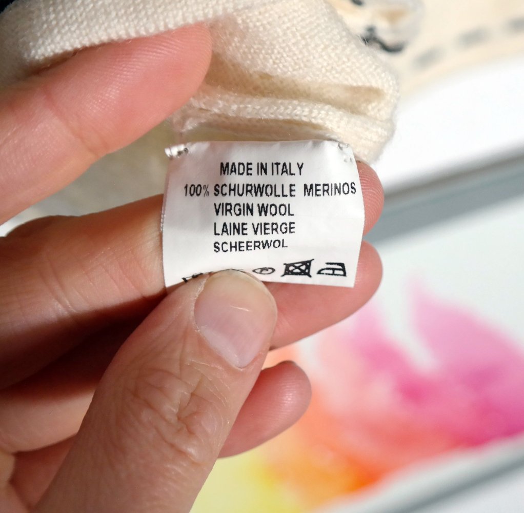 Fabiani Merinowolle Pullover Wollpullover 100% Merino weiß creme M 40 42