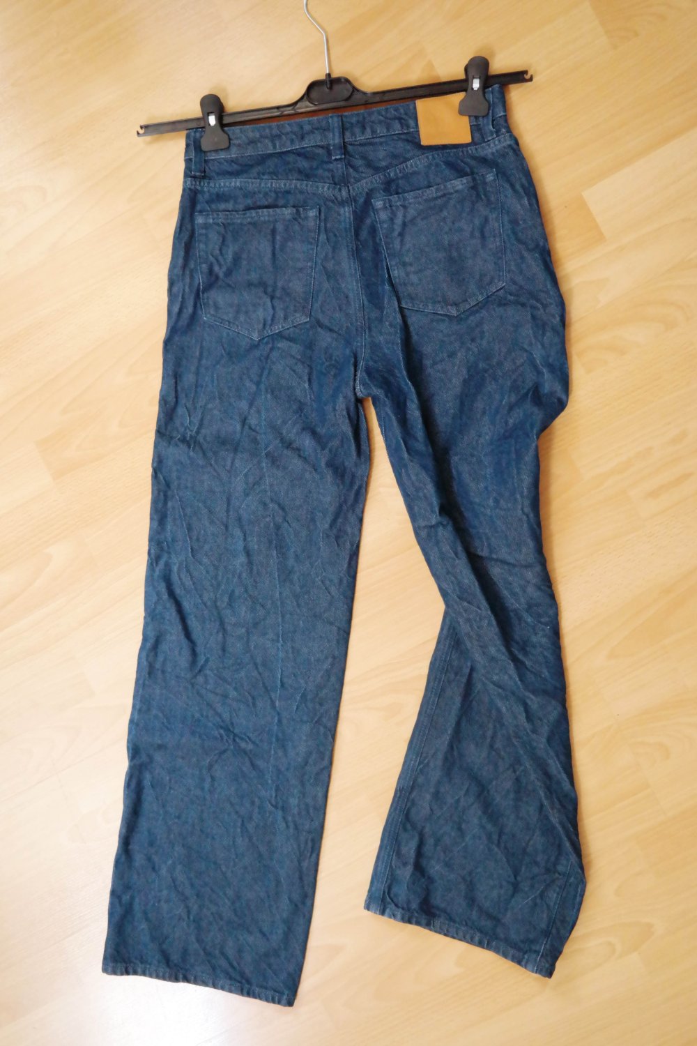 YJ YAS Jeans Hose Jeanshose Y A S M 38 wide Leg High Waist dunkelblau inch 29