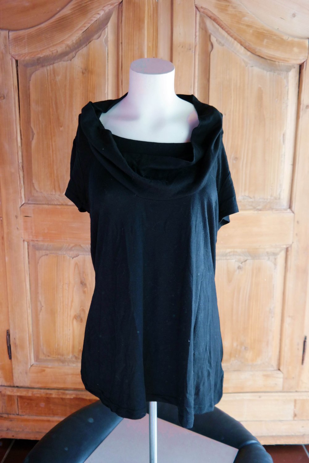 Zero Wasserfalltop Tunika Wasserfallausschnitt schwarz 42 XL