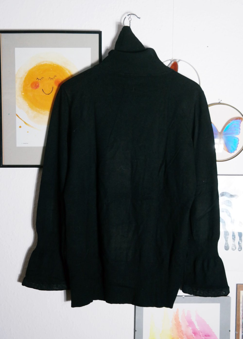 Oui set Rollkragenpullover schwarz Pullover XL 42 Rollkragen Strickpullover