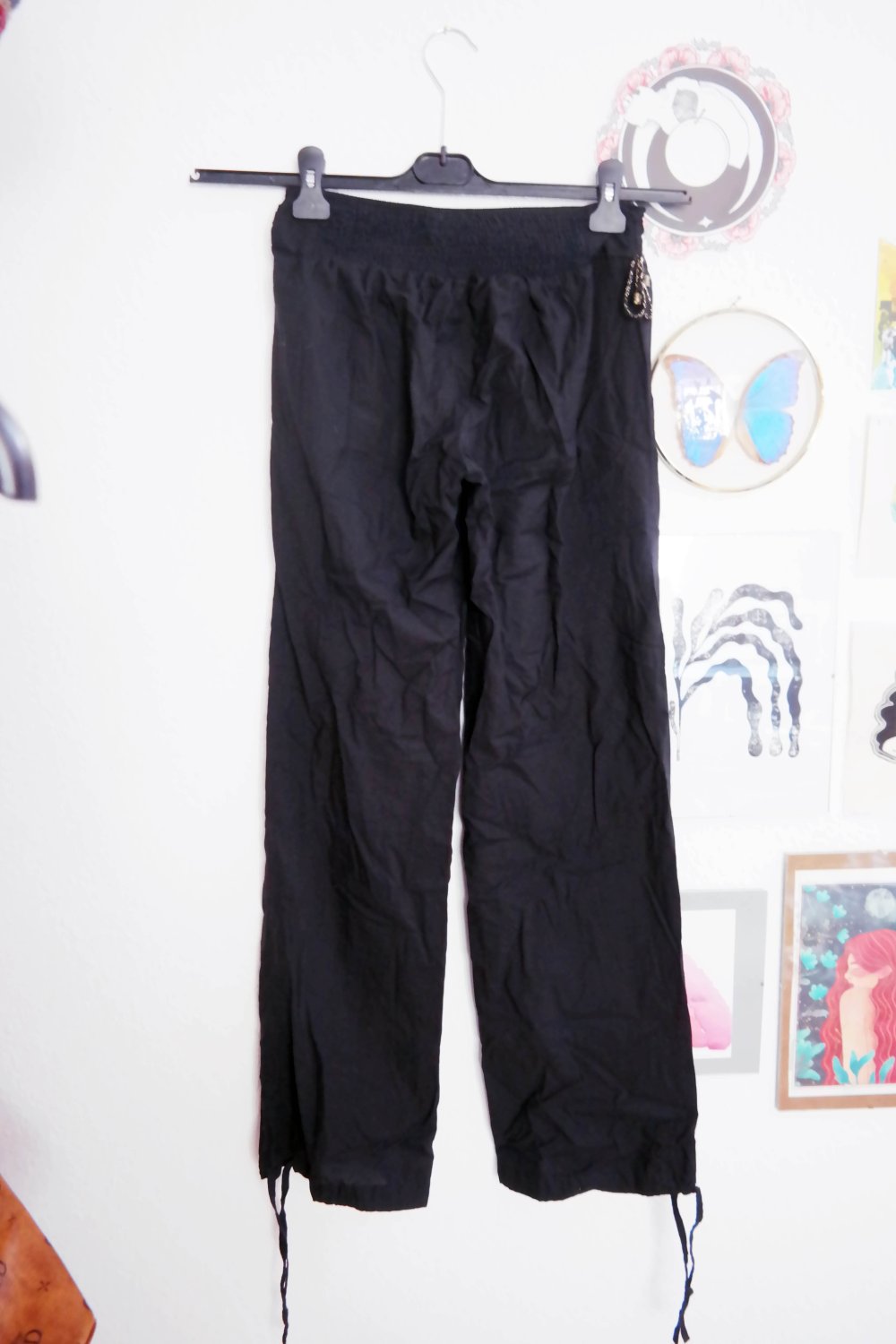 Promod Haremshose wide leg Sommerhose Baumwolle schwarz 34 36 XS S