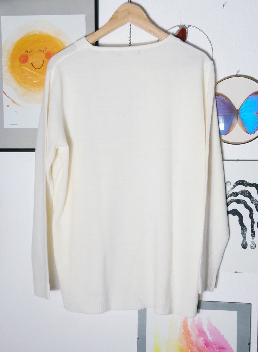 Wie neu Fabiani Pullover weiß creme 46 XXL Langarm Rundhals