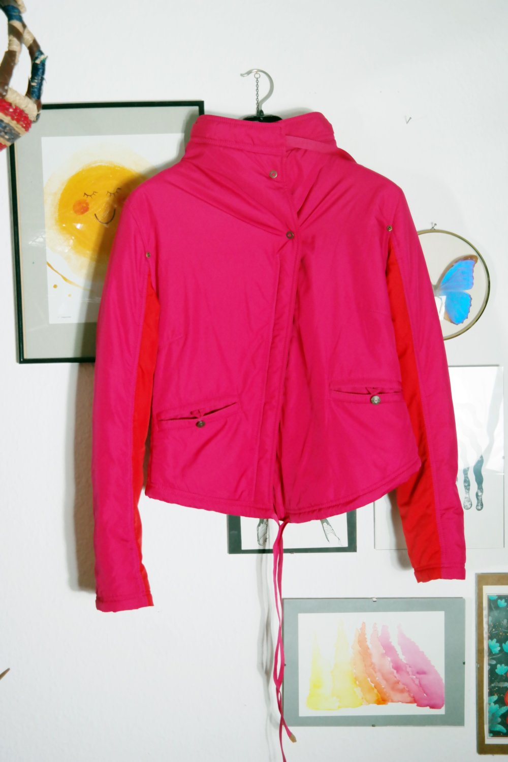 Oilily Jacke Kurzjacke Stickerei bestickt Blumen rot pink M 38
