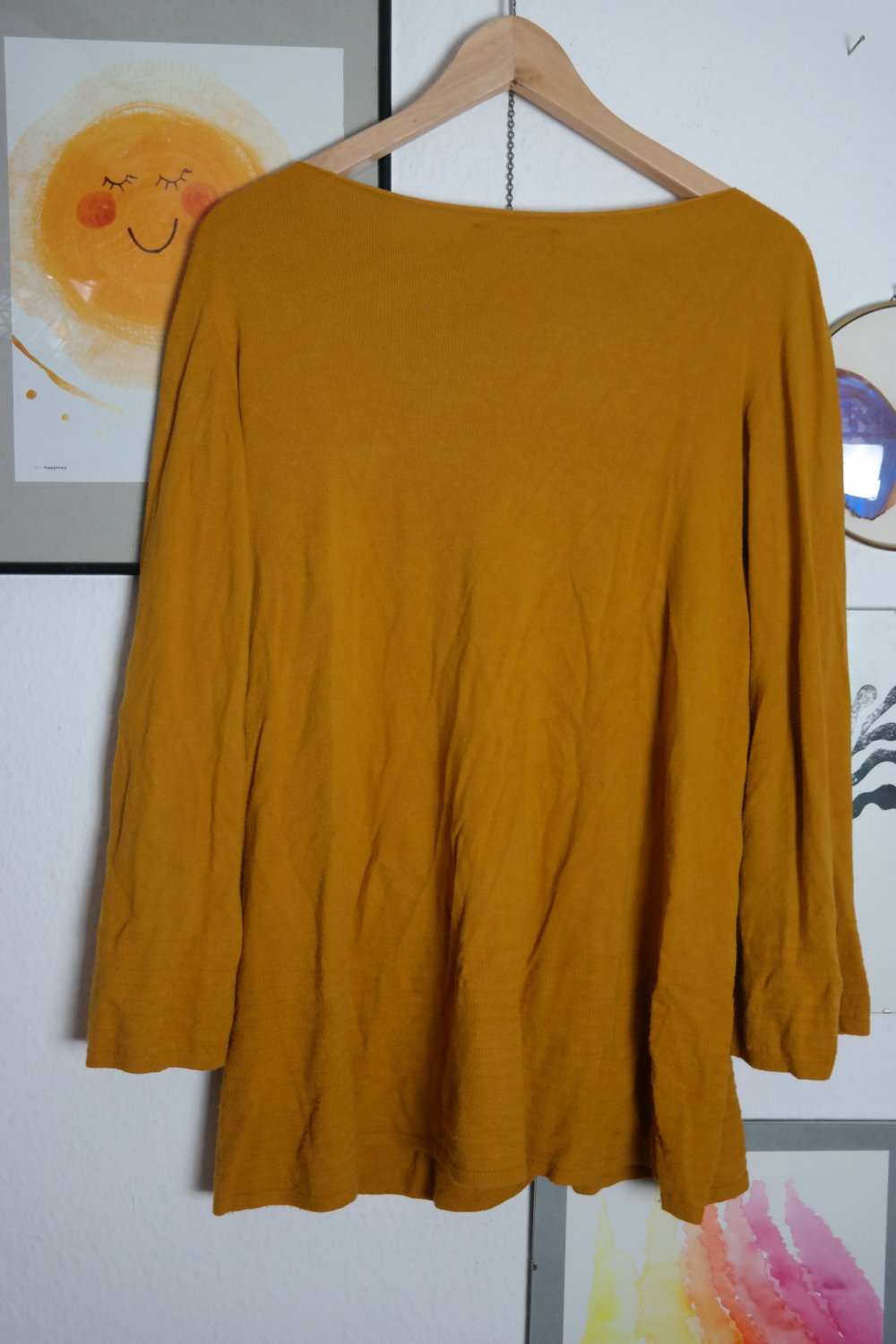 Kontatto Pullover gelb senfgelb Muster 42 XL