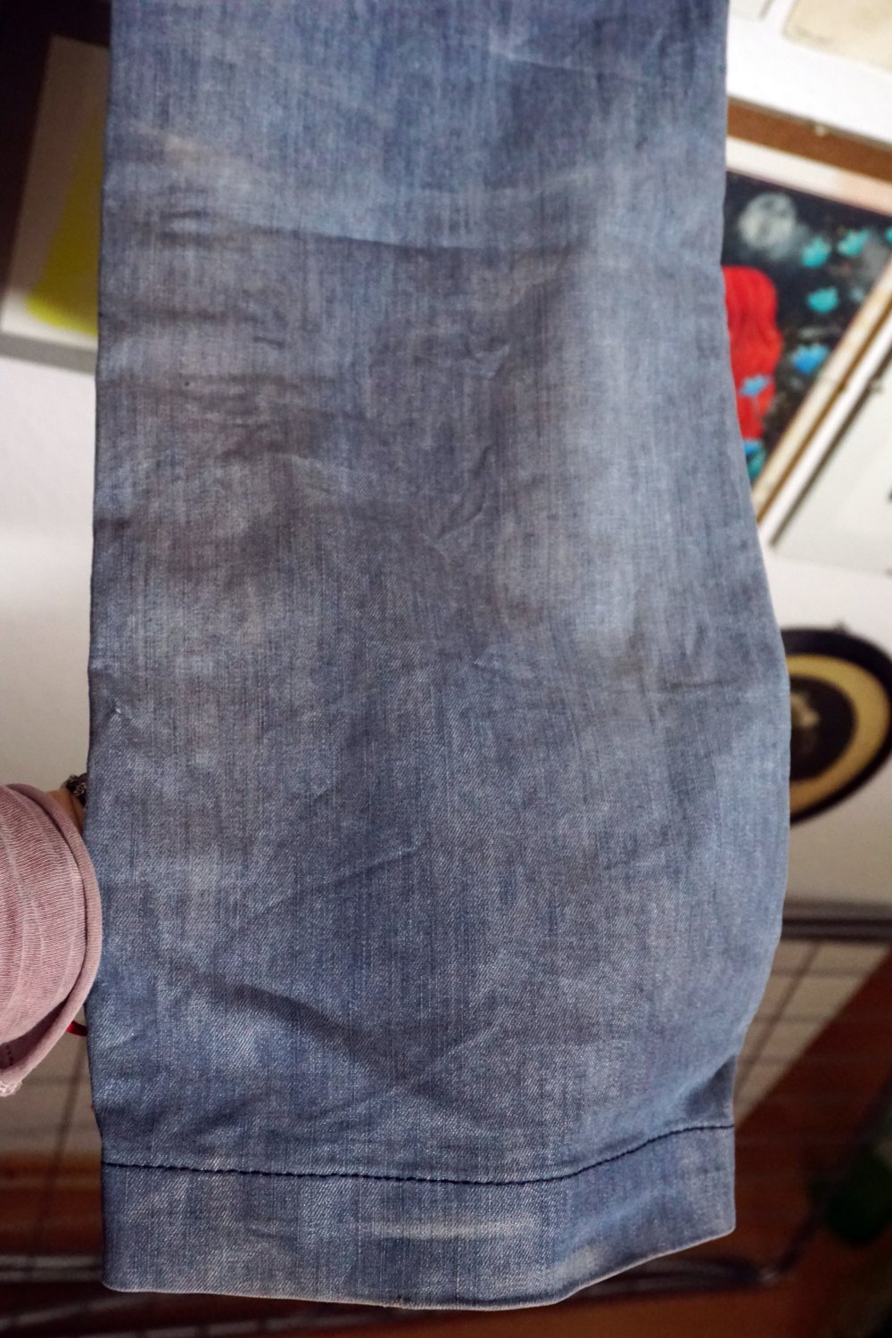 Marco Polo Jeanshose Jeans Hose Flared Schlaghose grau 50er Fifties aufgesetzte Taschen 29 / 34 M 38