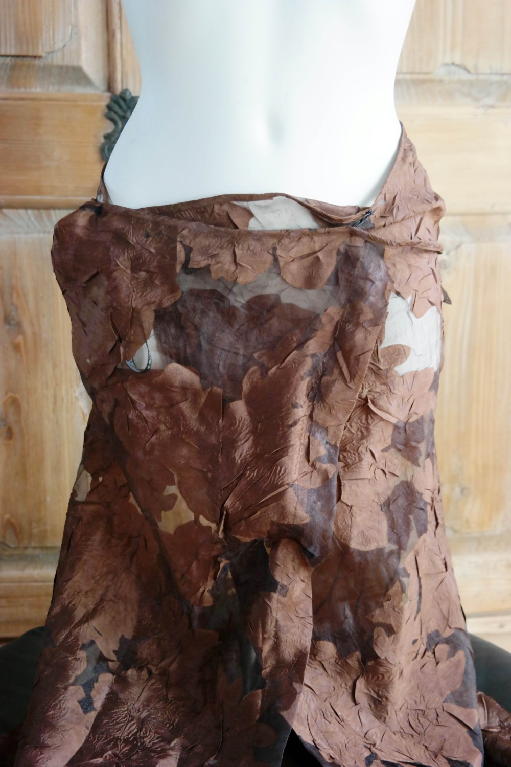 Comma Wickelrock Ausbrenner Muster braun edel elegant Layering S M 36 38