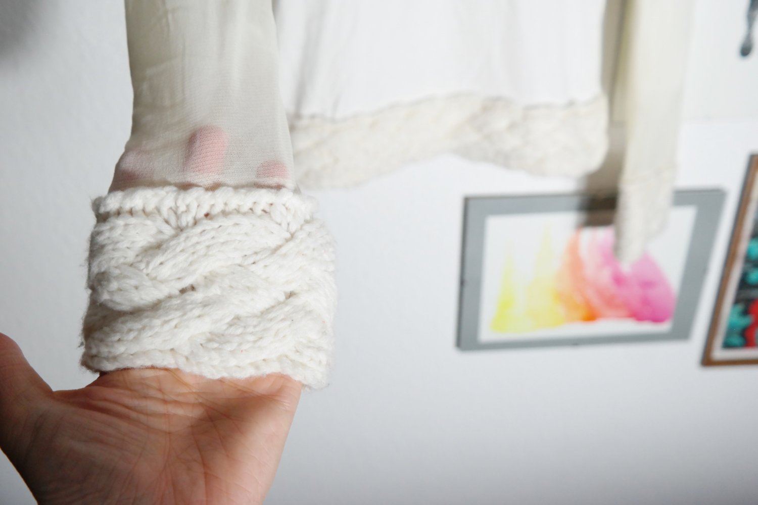 Vintage Pullover Netz sheer weiß Rollkragen 90er 00er Y2K S M 36 38