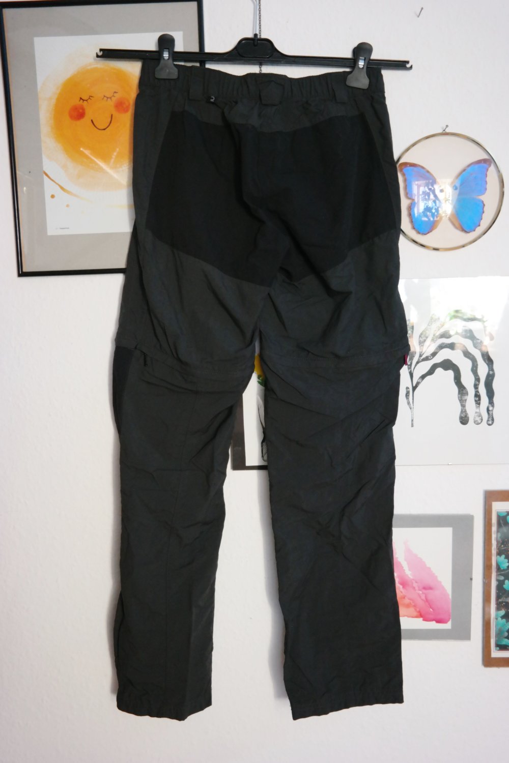Forclaz Wanderhose Trekkinghose Zipp-Off Zipphose schwarz grau M 38