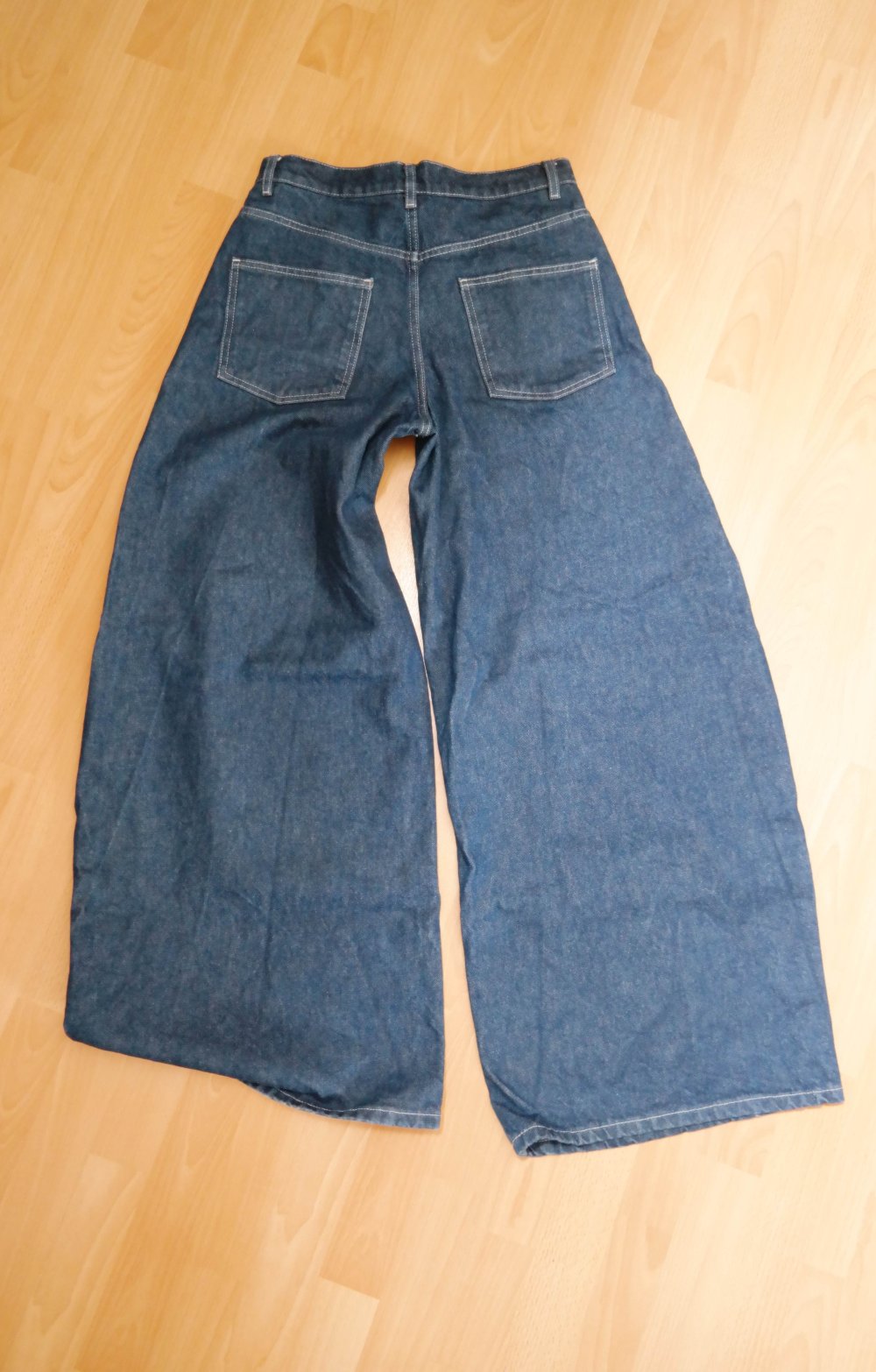 wie neu Zara super wide Leg Jeanshose Jeans Hose baggy dunkelblau 38 M