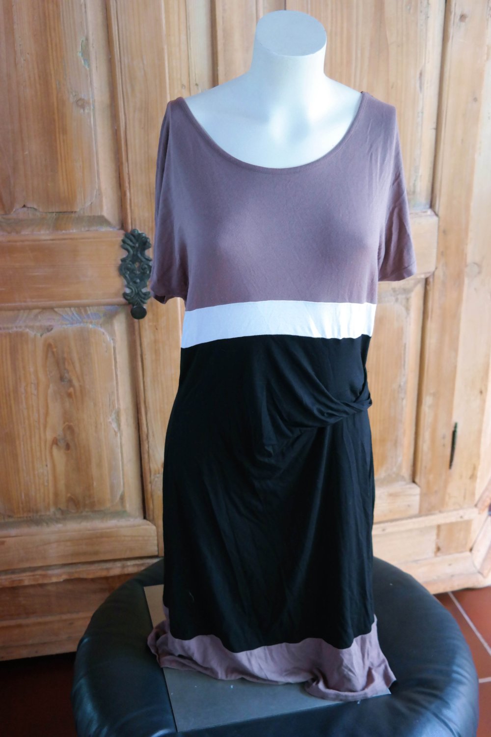 Guess Marciano Shirtkleid Knoten geknotet weiß schwarz 40 L
