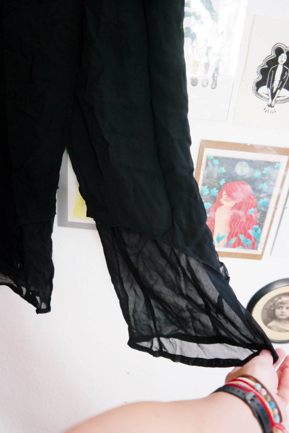 M Abbas Haremshose weite Hose schwarz zipfelig wide leg XXL Sommerhose baggy 