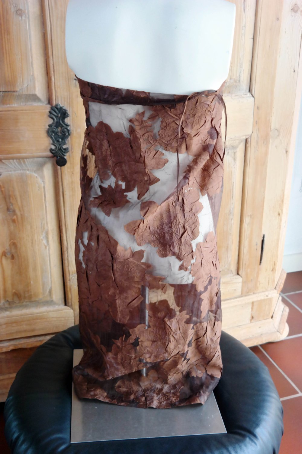 Comma Wickelrock Ausbrenner Muster braun edel elegant Layering S M 36 38