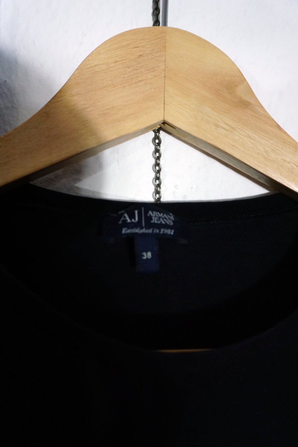 Armani Jeans Longsleeve Langarmshirt Schwarz Logo 38 M 36 S