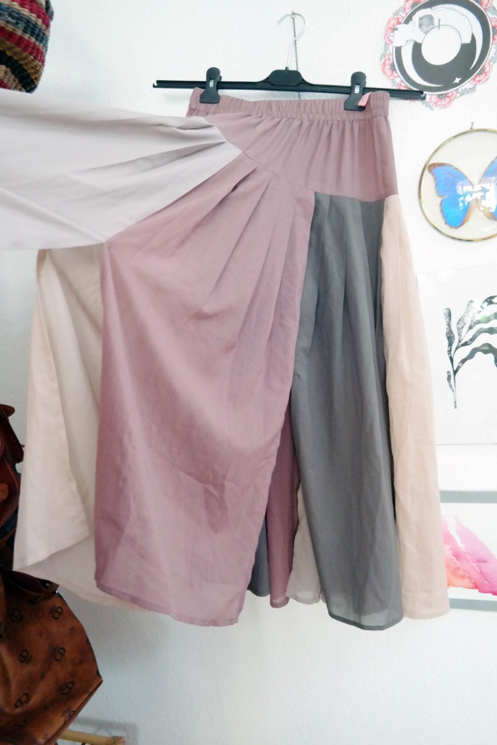 Vintage Rock Elfe Fee Hippie bunt leicht schwingend Fairy Zipfelrock lila M 38