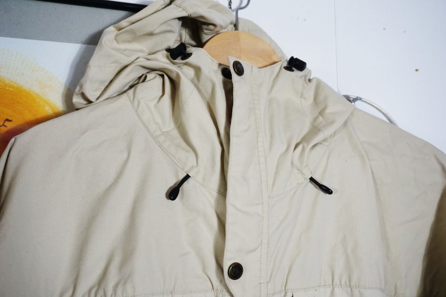 Fjällräven Jacke Parka beige L Herrenjacke Sommerjacke leicht Kapuze Outdoor