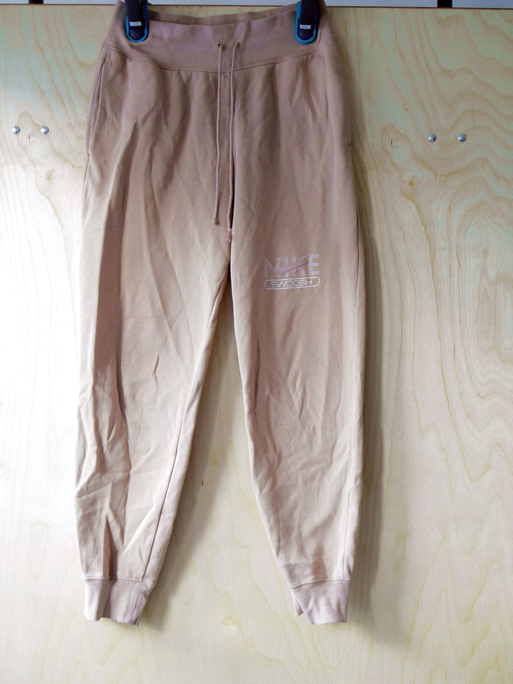 Nike Trainingsanzug Sweatshirt Hoodie Hoody Swoosh Jogginghose hellbraun M L 38 40