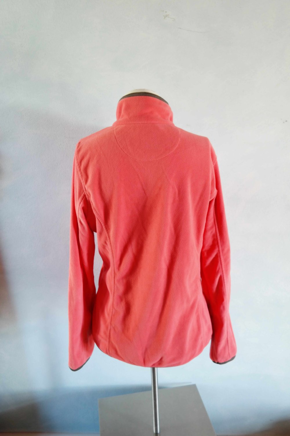 Fleecepullover Rollkragen Troyer lachs koralle weich 38 Skipullover