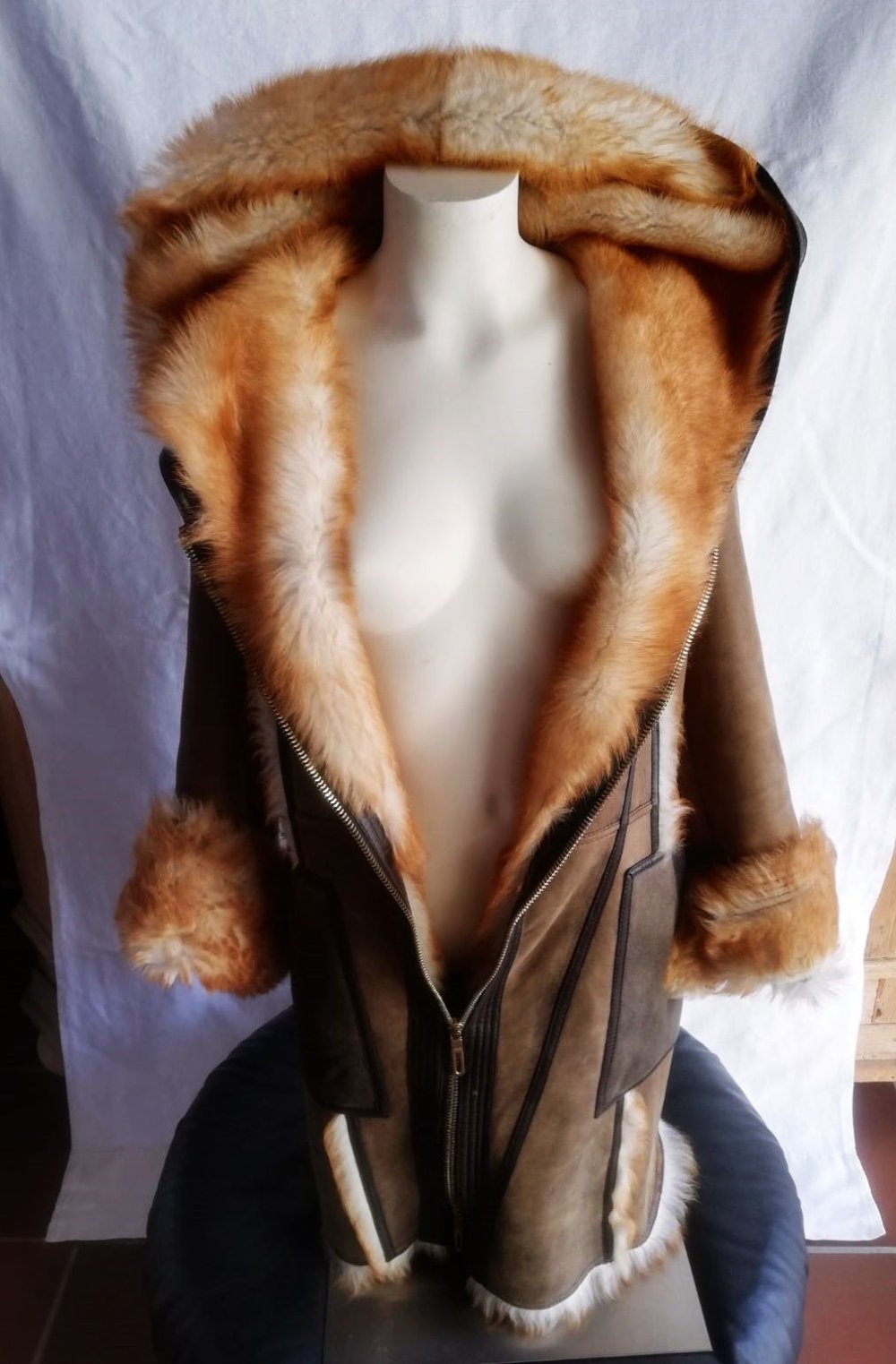 Lammfell Mantel Ledermantel Pelz Pelzmantel S 36 Lammfellmantel Luxus Wildledermantel Kapuze