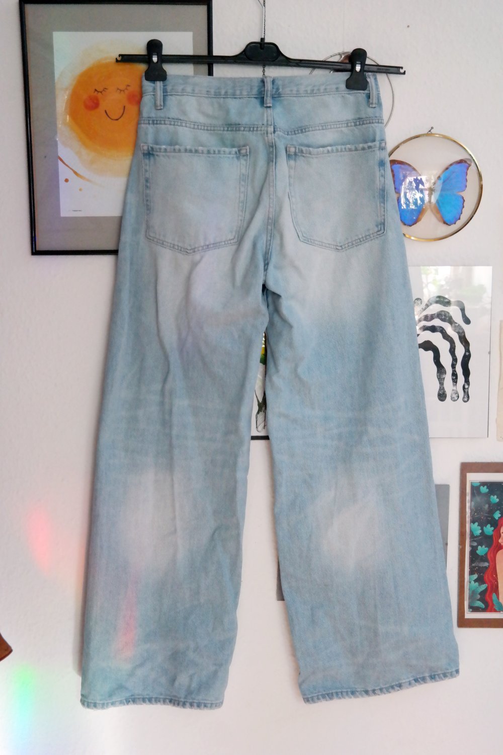 Zara Wide Leg Jeans Hose Jeanshose Hellblau 36 M HighWaisted blau