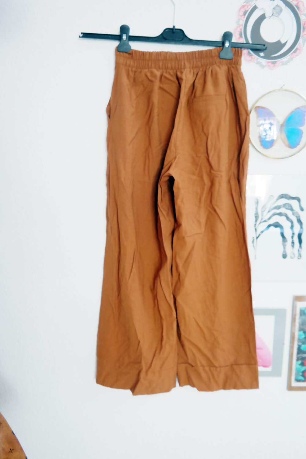 Bershka Wide Leg Hose Culotte braun rehbraun M 38 Sommerhose 