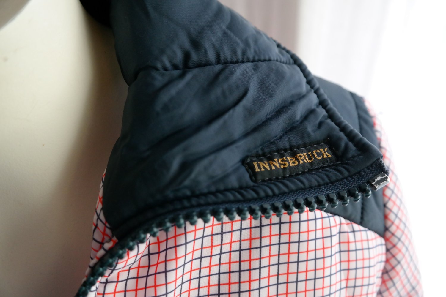 Vintage 70er Jahre Skijacke Winterjacke kariert No Retro Seventies Pufferjacke bunt XS S 34 36