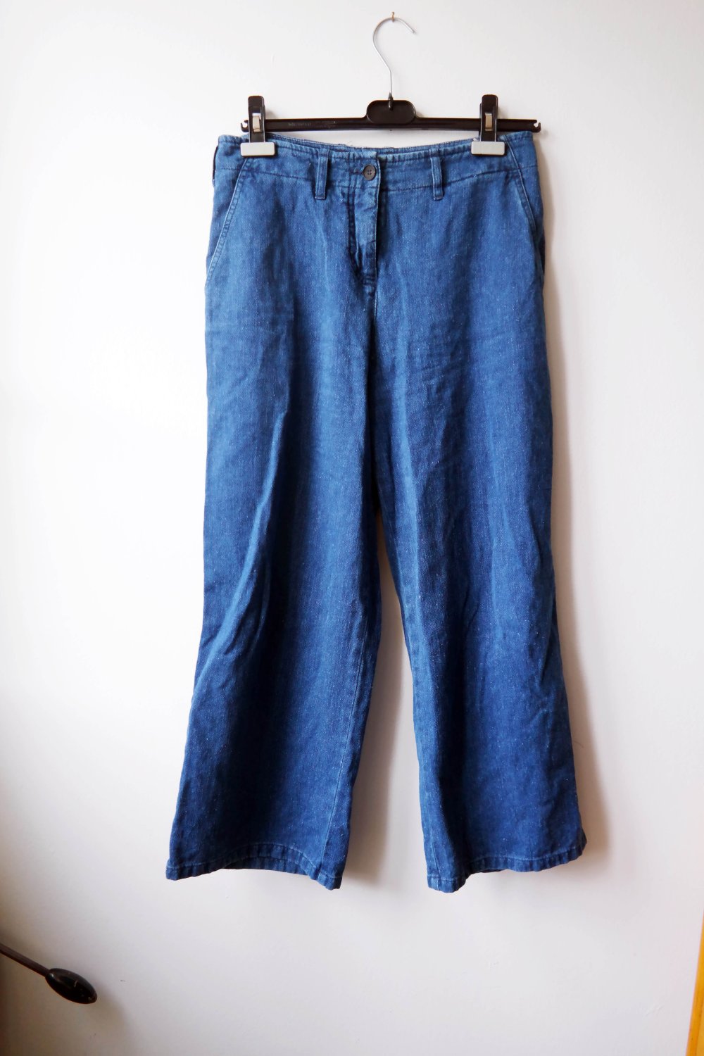 Hessnatur Jeanshose Jeans Organic Denim blau L 40 wide leg Palazzo dunkelblau Biobaumwolle Waldorf Öko Hess Natur