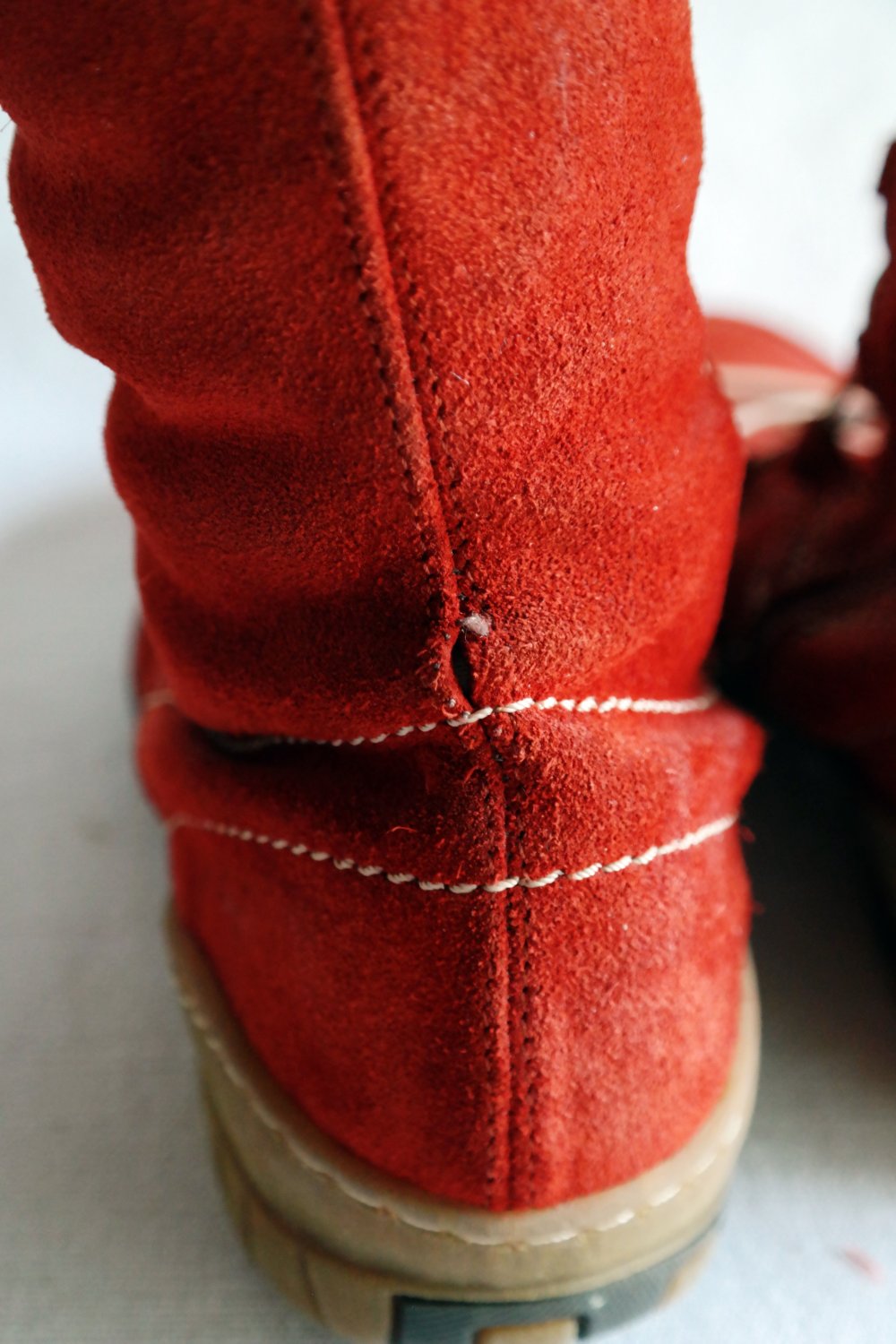 Fun & Co Lederstiefel Wildleder rot bunt Hippie gefüttert Ethno Fell 39 Schneeflocke Folklore