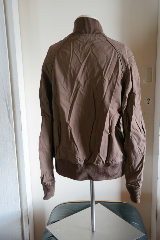 Vintage Jacke 90er 00er Y2K braun Ziernähte College braun M 38 Bündchen Stehkragen