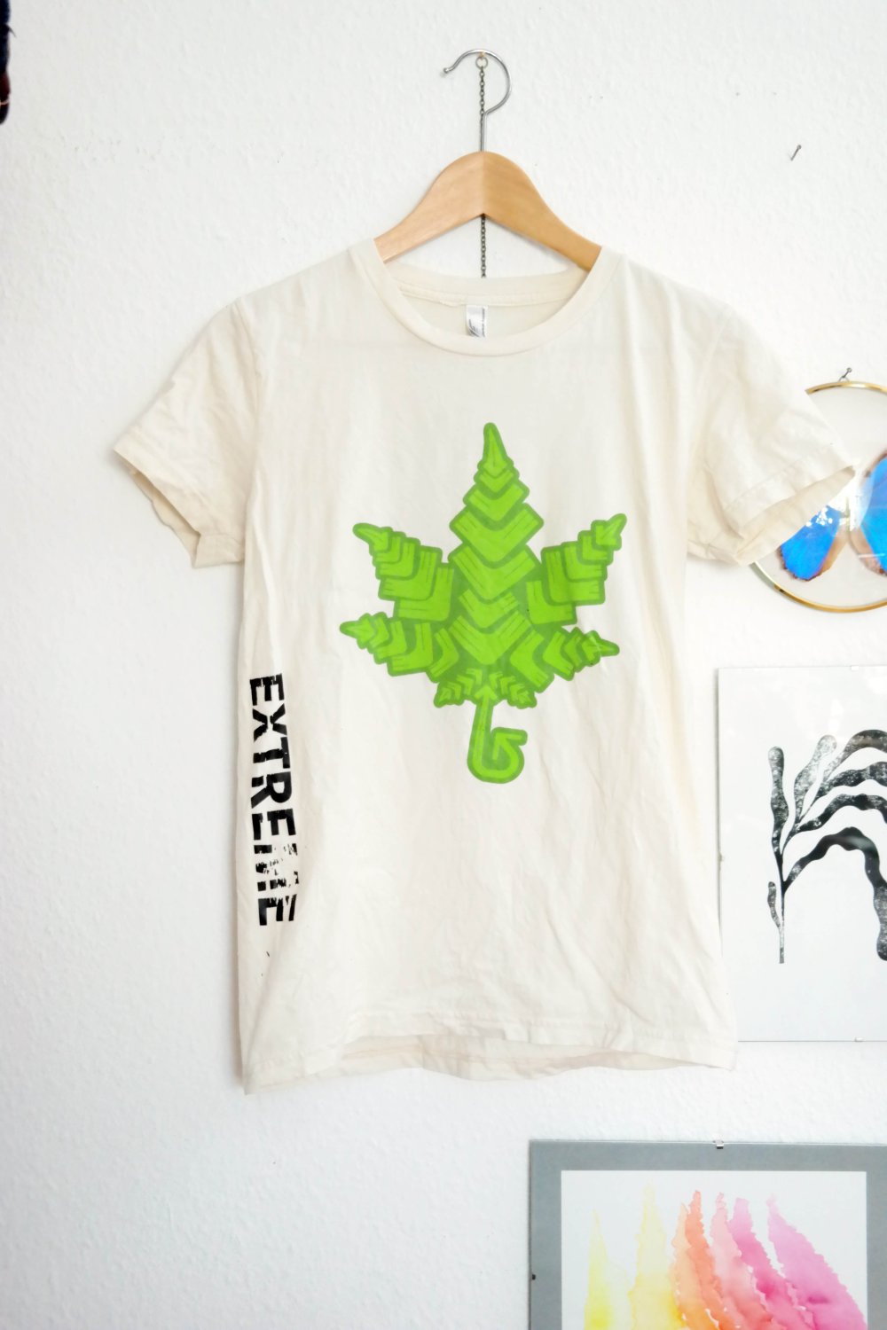 Burton Shirt TShirt Weed Sustainable American Apparel L 40 M 38 creme grün