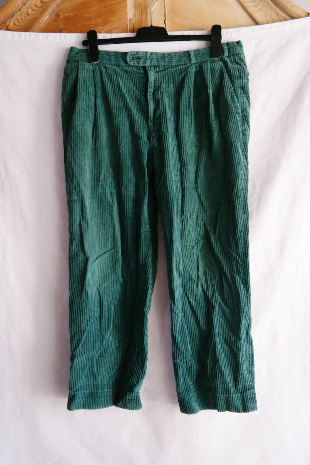 Cordhose dunkelgrün grün baggy wide leg M L oversized 38 40