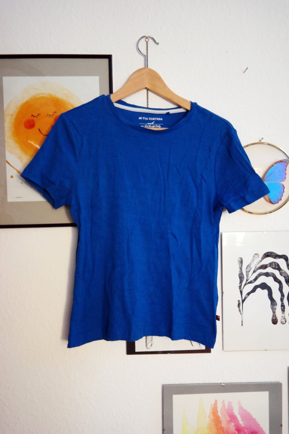 Via Cortesa Basic TShirt blau mkönigsblau Kurzarm M 40 42