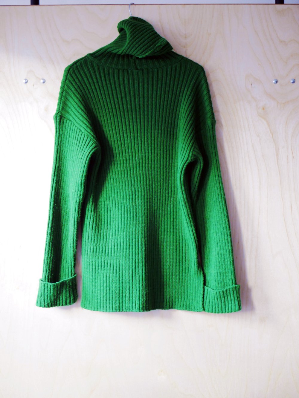 NA-KD Nakd Pullover Strickpullover dunkelgrün Rollkragenpullover lang S M 36 38