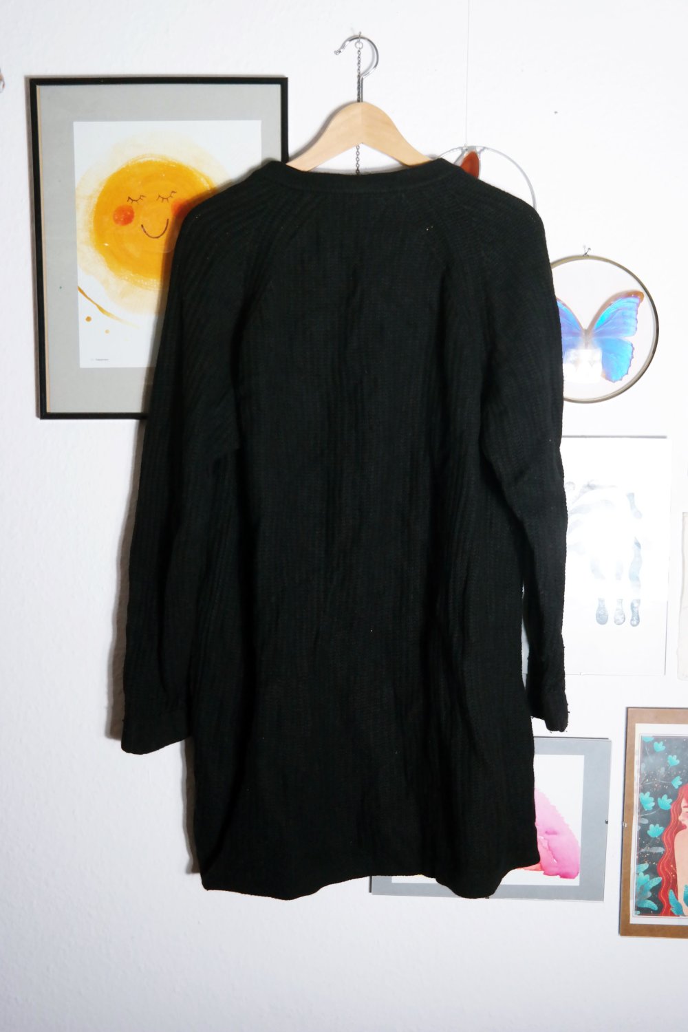 Delicatelove Strickjacke schwarz Wolle Kaschmir Wolljacke lang Delicate Love L 40