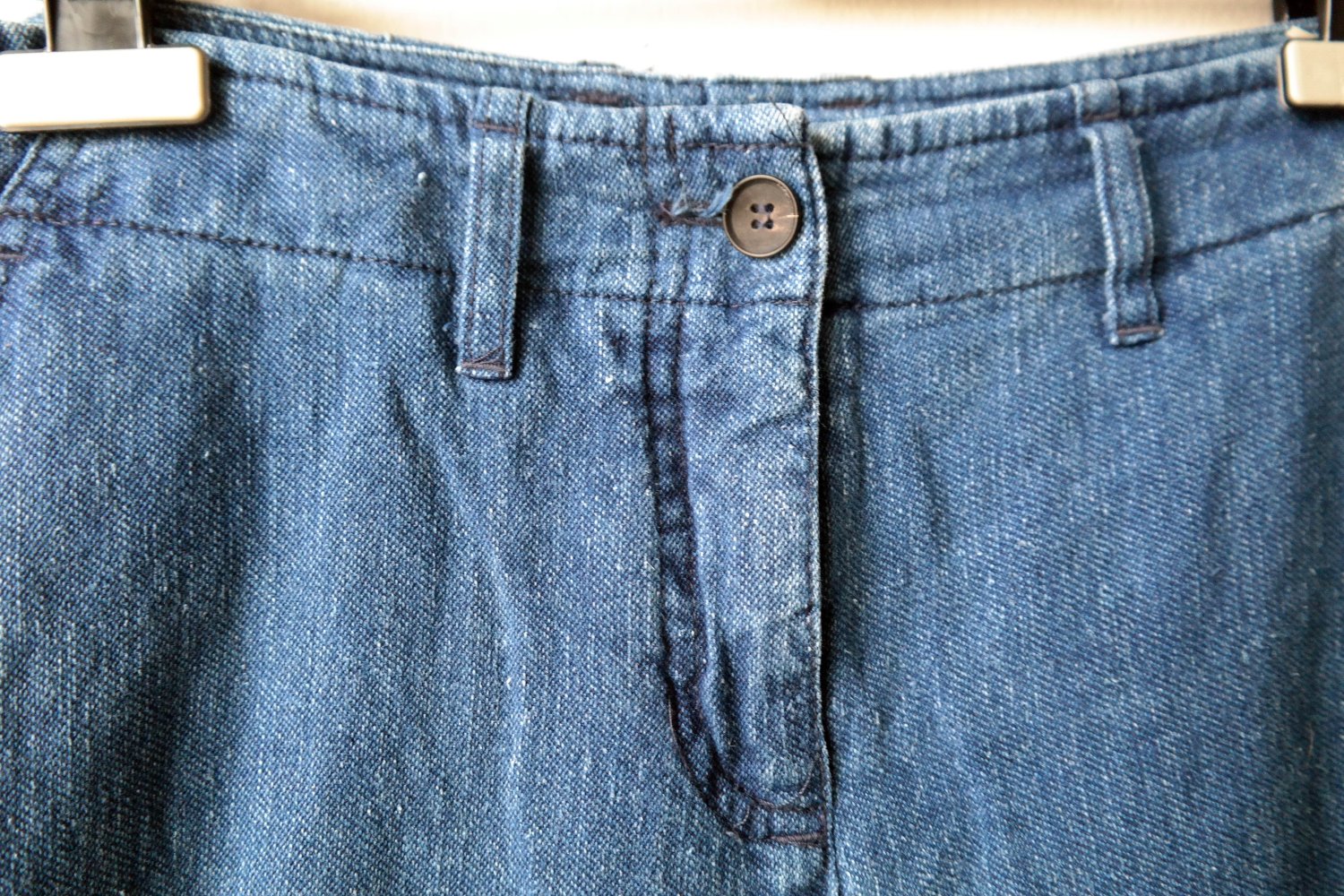 Hessnatur Jeanshose Jeans Organic Denim blau L 40 wide leg Palazzo dunkelblau Biobaumwolle Waldorf Öko Hess Natur