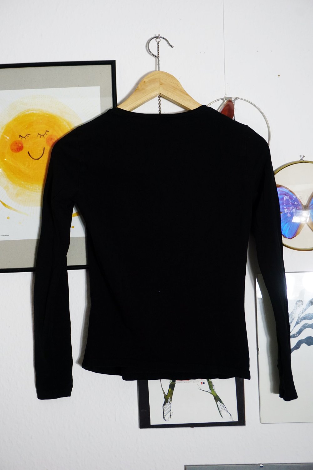 Armani Jeans Longsleeve Langarmshirt Schwarz Logo 38 M 36 S