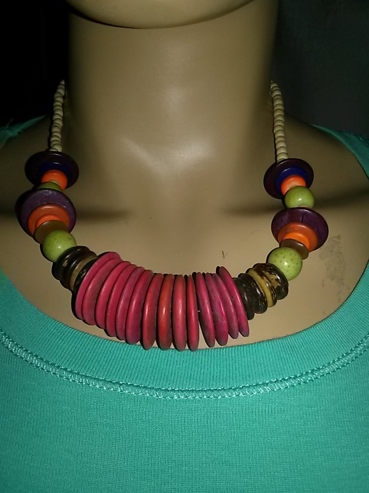 Afrikanische Halskette- Handarbeit - 50 cm