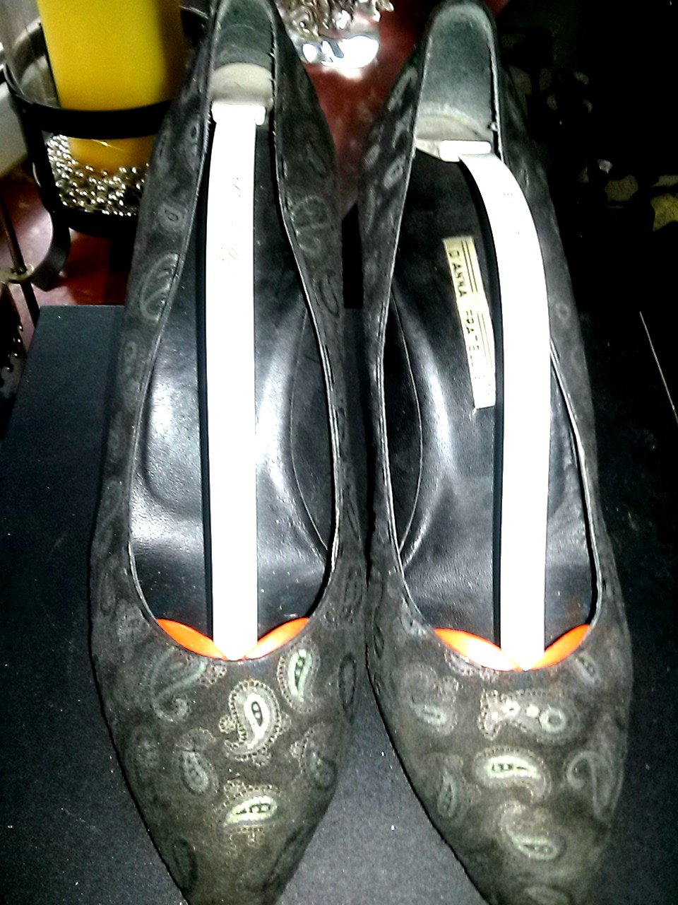  Wild-Lederpumps D'Anna Fratelli- Gr.37,5- Made in Italy-schwarz/kupfer-Paisley