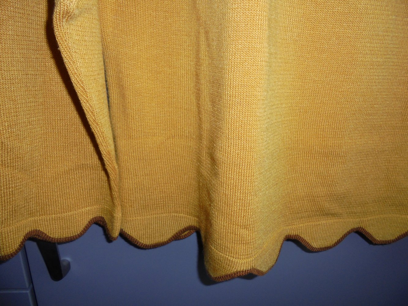 Damen Pullover ockergelb Gr. 46 mit Wellenrand  1 x getragen v. Sieh an