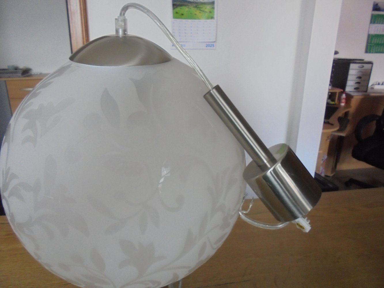 Lampenschirm Kugel Leuchte Glas gemustert Schlafzimmer, Wohnzimmer