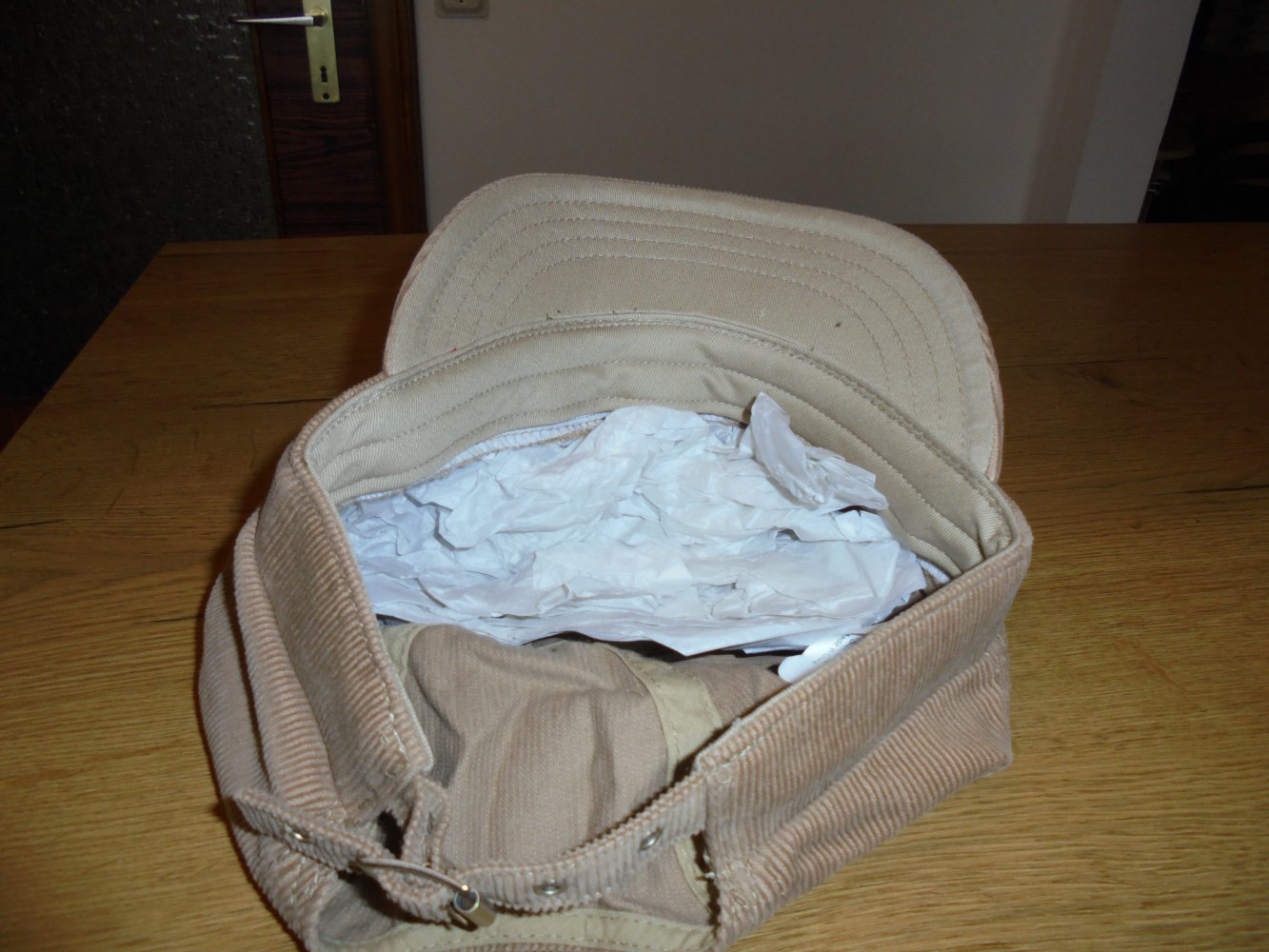 Neu: damen Schirmmütze beige Cord Gr. 57 verstellbar